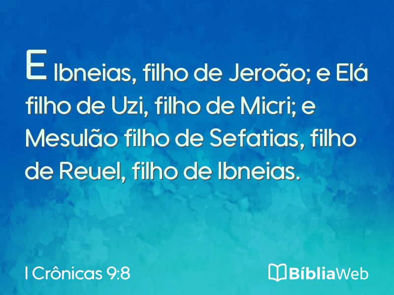 I Crônicas 9:8 em imagem para compartilhar