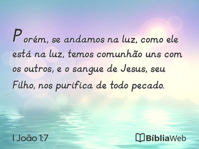 I João 1:7 em imagem para compartilhar