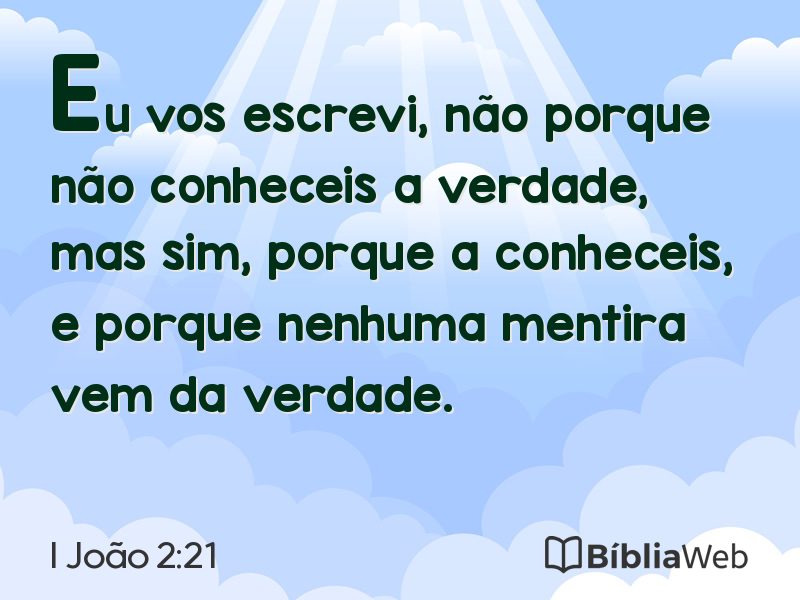 I João 2:21 em imagem para compartilhar