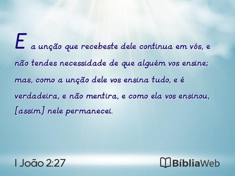 I João 2:27 em imagem para compartilhar