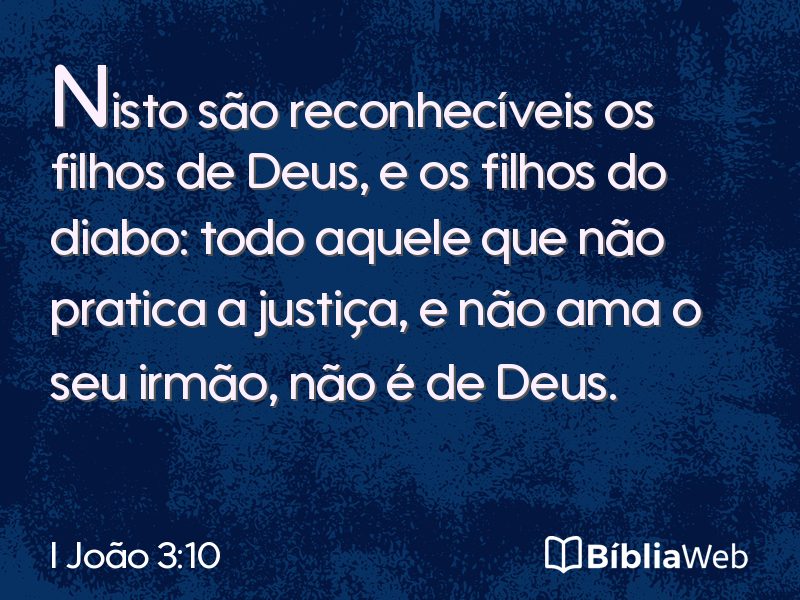 I João 3:10 em imagem para compartilhar