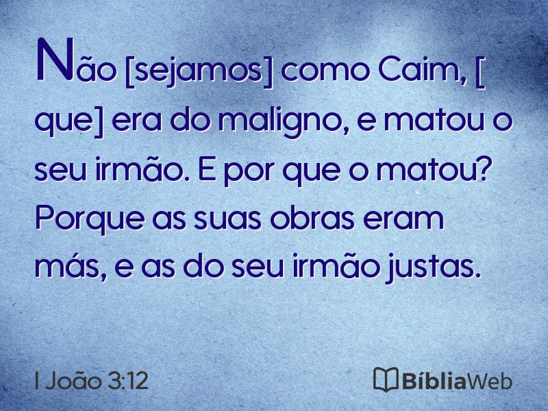 I João 3:12 em imagem para compartilhar