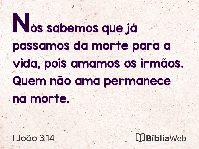 I João 3:14 em imagem para compartilhar