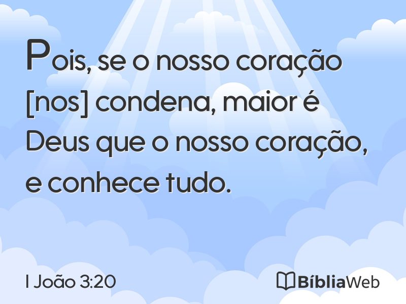 I João 3:20 em imagem para compartilhar