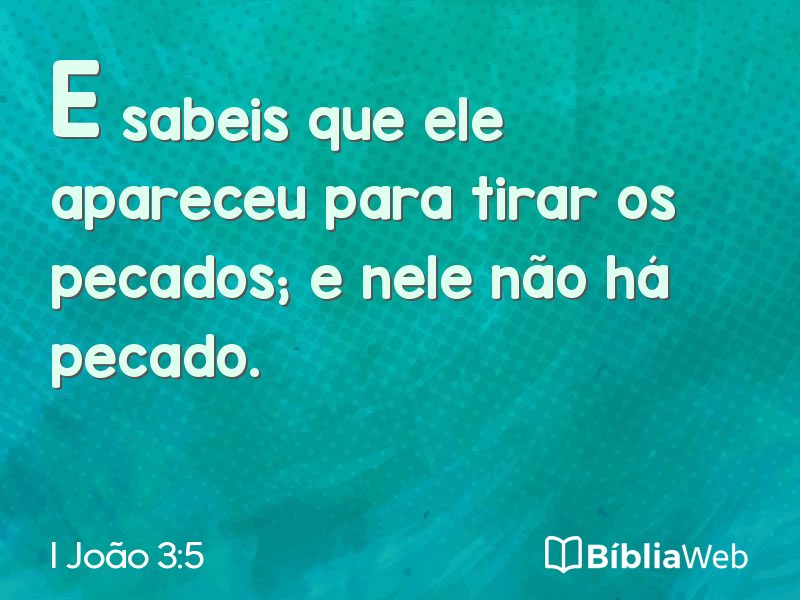 I João 3:5 em imagem para compartilhar