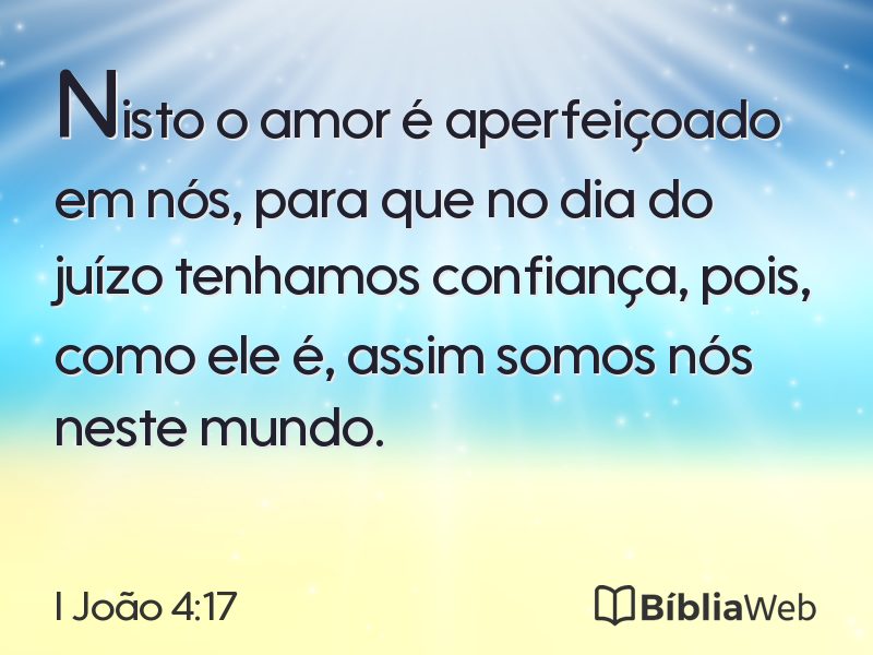 I João 4:17 em imagem para compartilhar