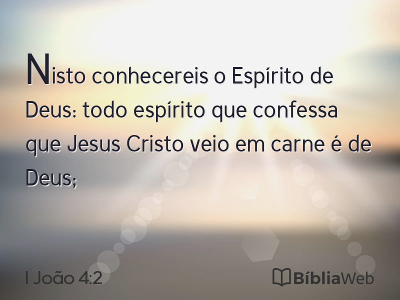 I João 4:2 em imagem para compartilhar