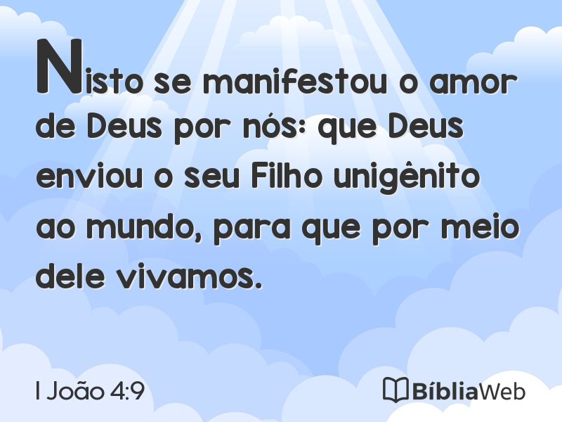 I João 4:9 em imagem para compartilhar