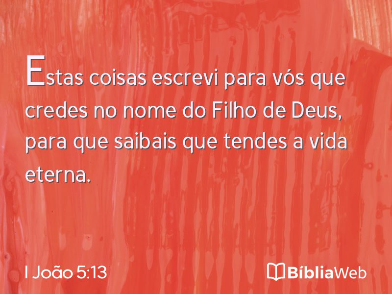 I João 5:13 em imagem para compartilhar