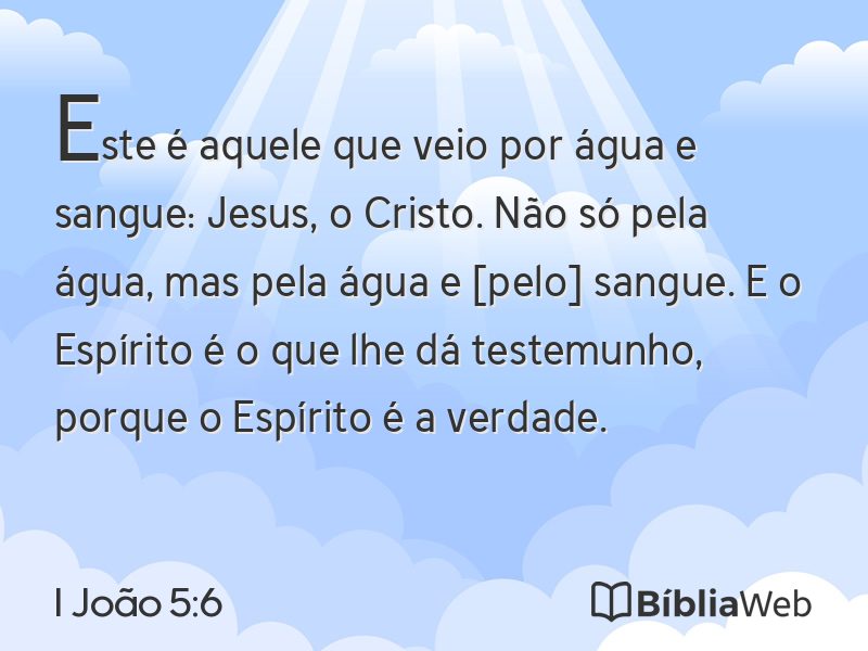 I João 5:6 em imagem para compartilhar