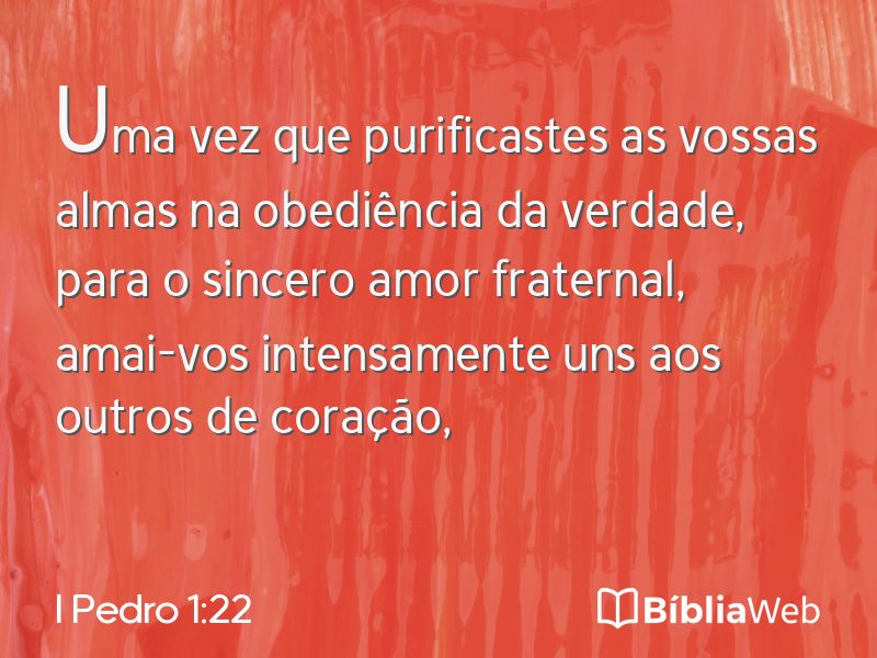 I Pedro 1:22 em imagem para compartilhar