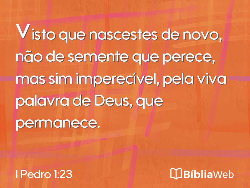 I Pedro 1:23 em imagem para compartilhar