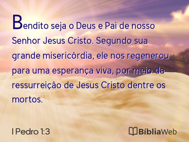 I Pedro 1:3 em imagem para compartilhar