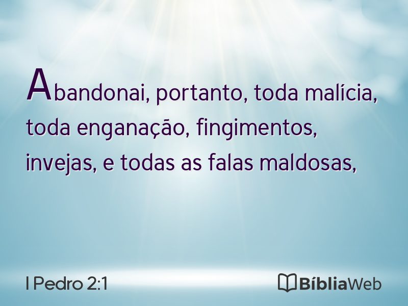 I Pedro 2:1 em imagem para compartilhar