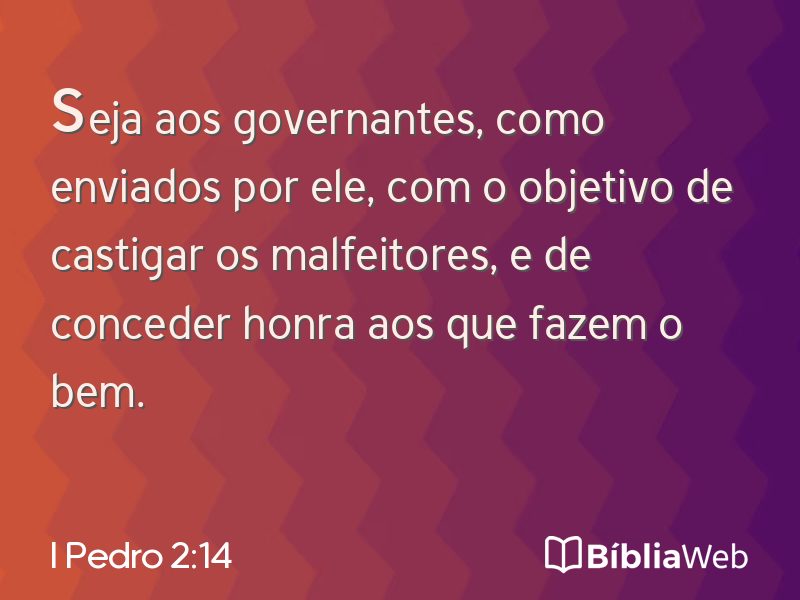 I Pedro 2:14 em imagem para compartilhar