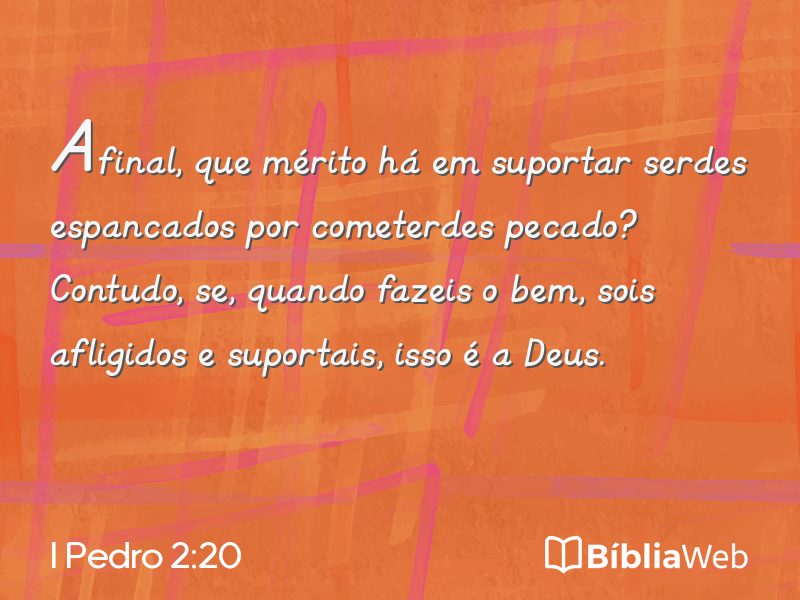 I Pedro 2:20 em imagem para compartilhar