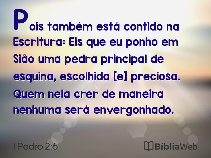I Pedro 2:6 em imagem para compartilhar