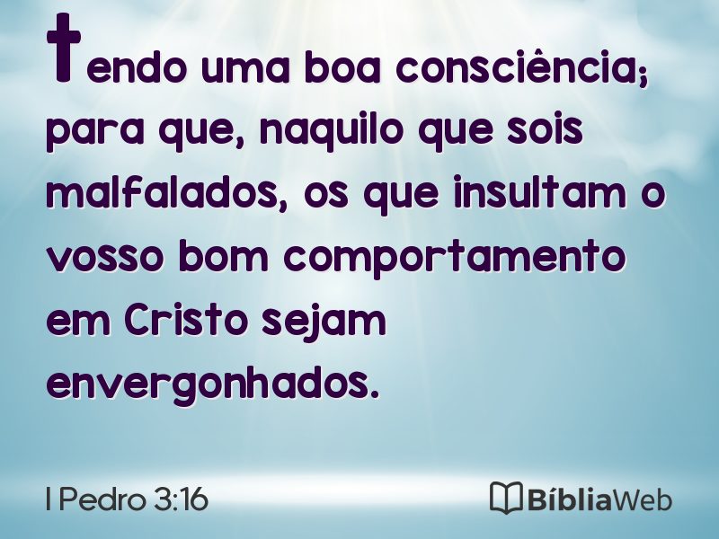 I Pedro 3:16 em imagem para compartilhar