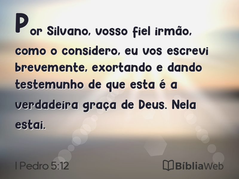 I Pedro 5:12 em imagem para compartilhar