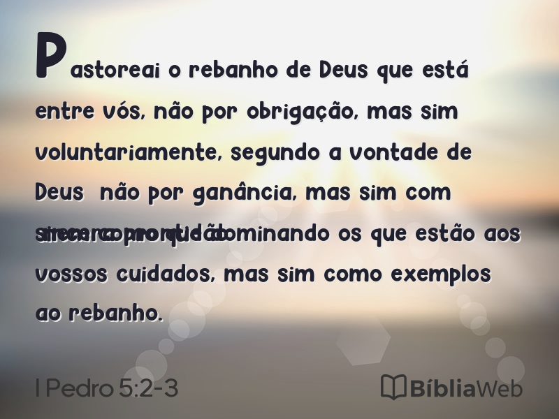 I Pedro 5:2-3 em imagem para compartilhar
