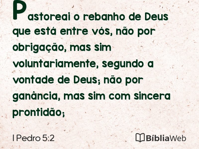 I Pedro 5:2 em imagem para compartilhar