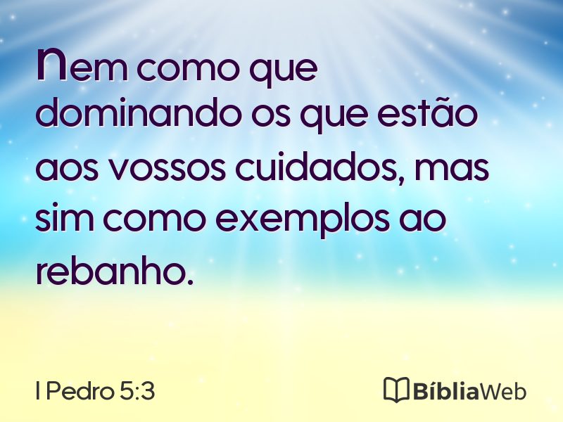 I Pedro 5:3 em imagem para compartilhar