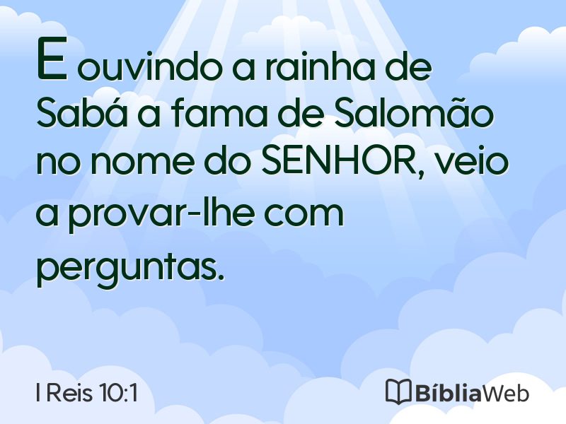 I Reis 10:1 em imagem para compartilhar