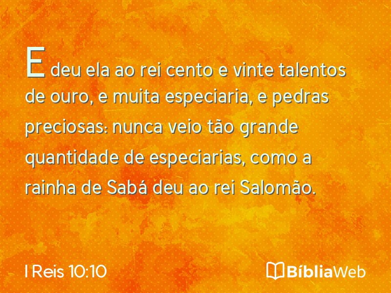 I Reis 10:10 em imagem para compartilhar