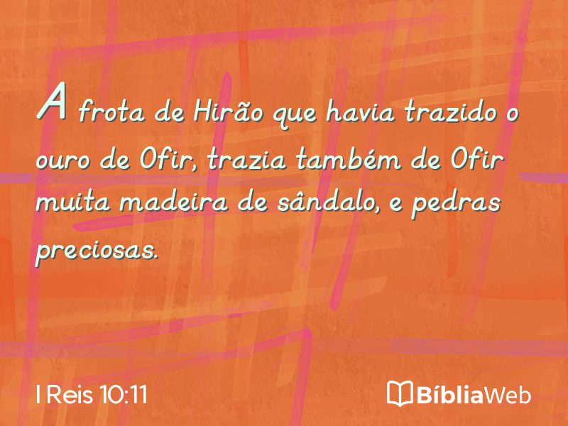 I Reis 10:11 em imagem para compartilhar