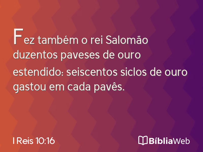I Reis 10:16 em imagem para compartilhar