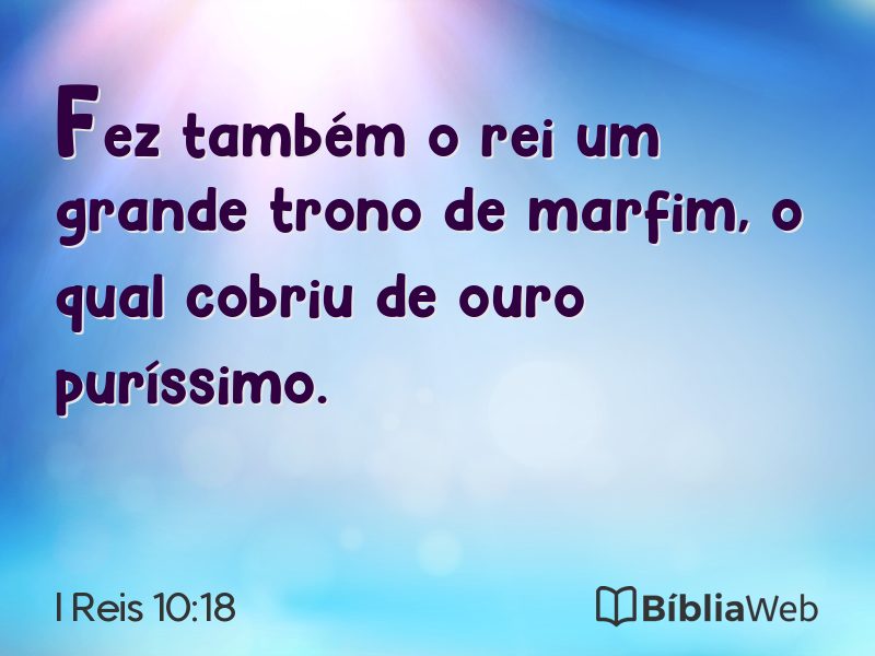 I Reis 10:18 em imagem para compartilhar