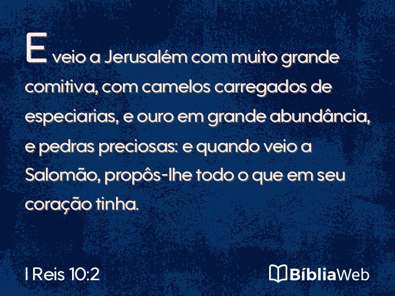 I Reis 10:2 em imagem para compartilhar