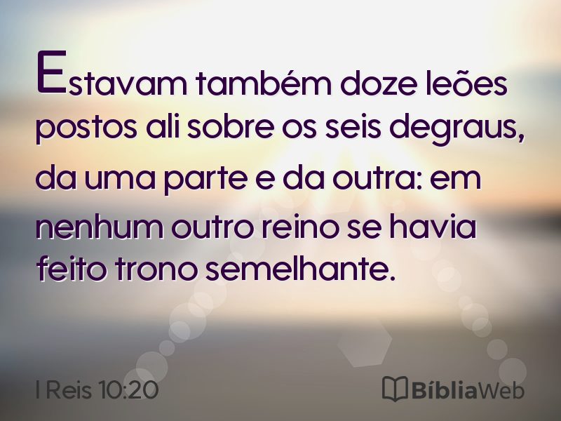 I Reis 10:20 em imagem para compartilhar