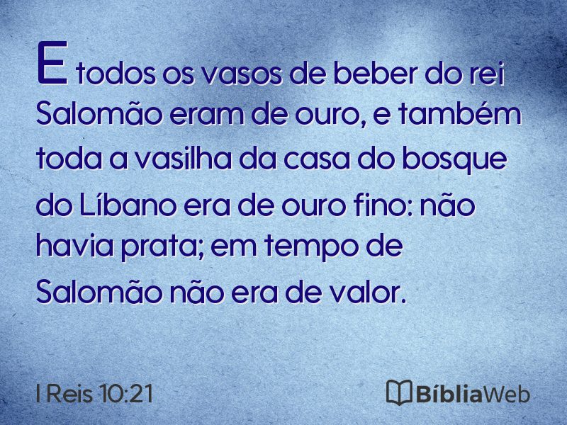 I Reis 10:21 em imagem para compartilhar