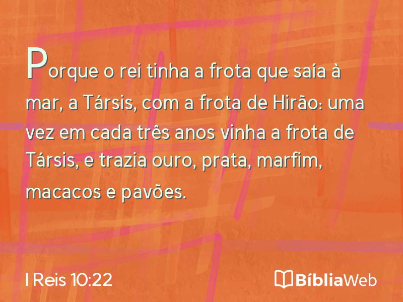 I Reis 10:22 em imagem para compartilhar