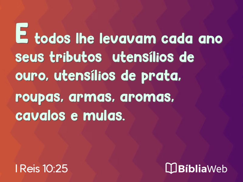 I Reis 10:25 em imagem para compartilhar