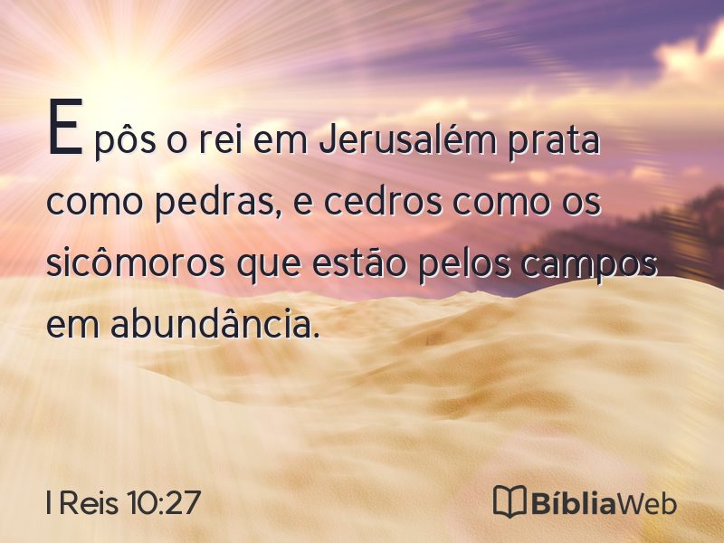I Reis 10:27 em imagem para compartilhar