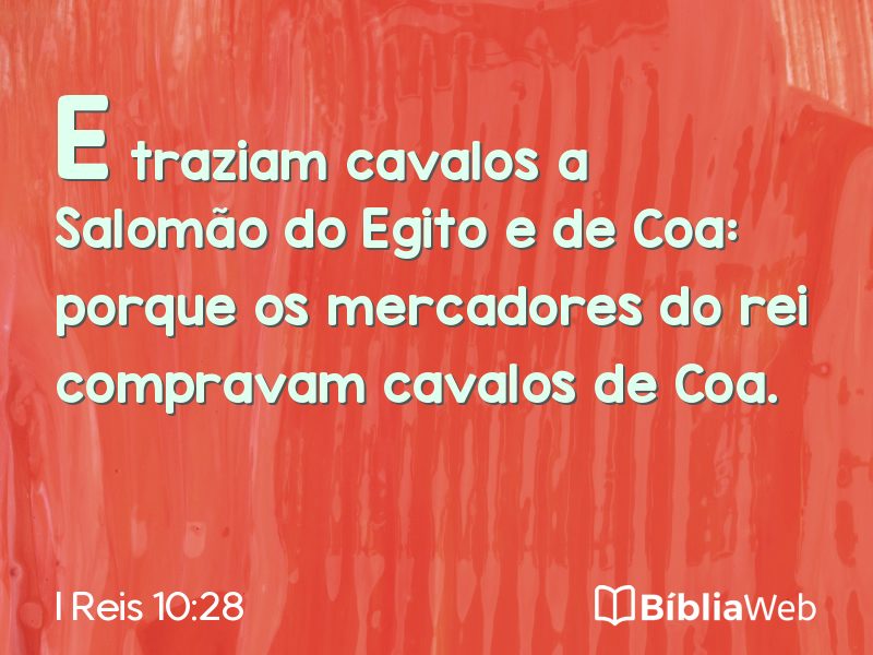 I Reis 10:28 em imagem para compartilhar