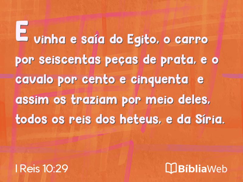 I Reis 10:29 em imagem para compartilhar