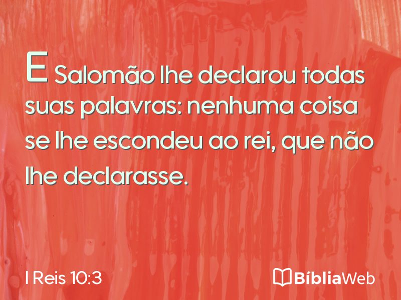 I Reis 10:3 em imagem para compartilhar