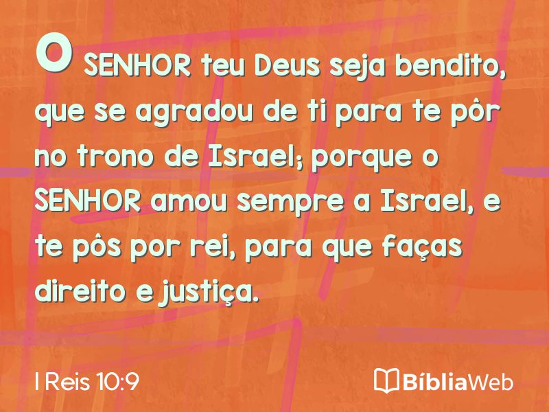 I Reis 10:9 em imagem para compartilhar