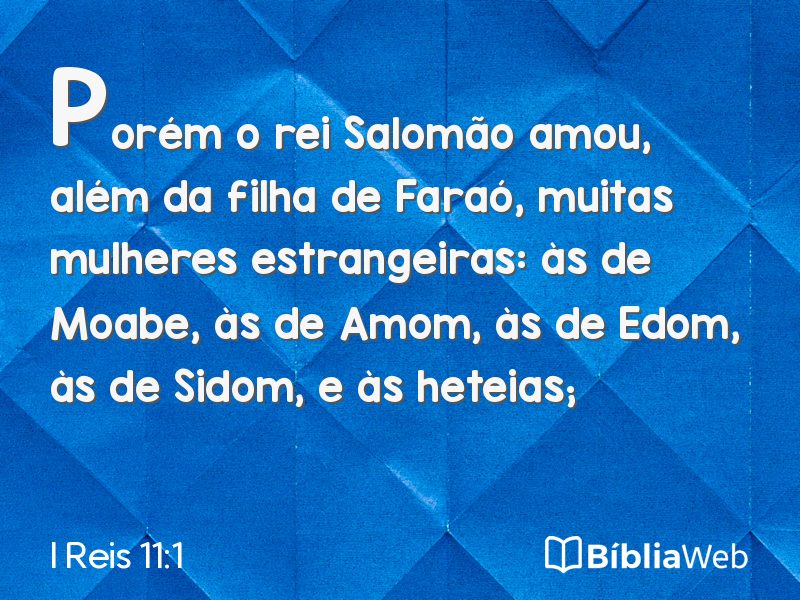 I Reis 11:1 em imagem para compartilhar