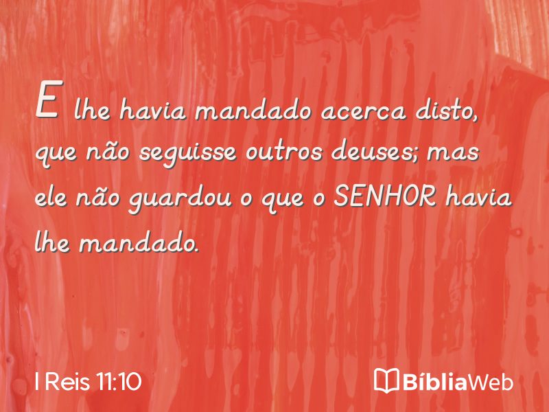I Reis 11:10 em imagem para compartilhar