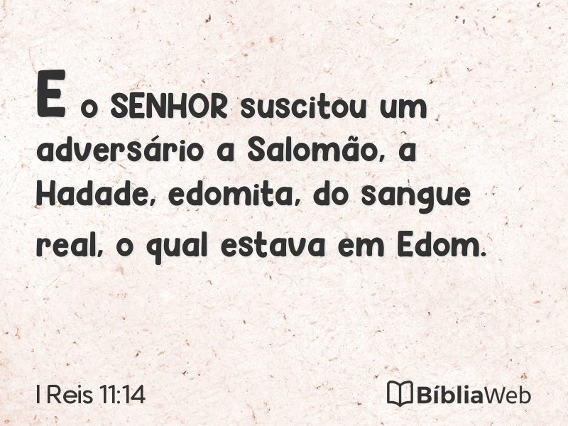 I Reis 11:14 em imagem para compartilhar