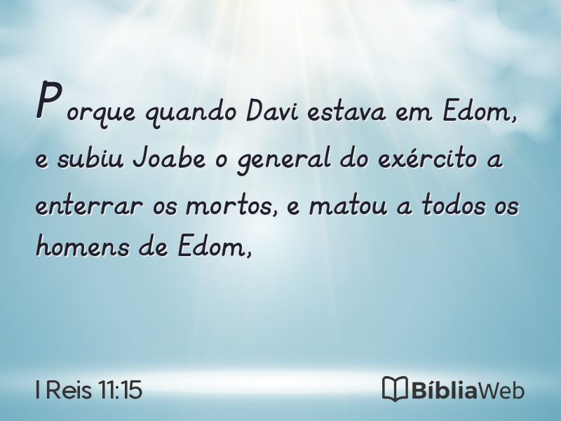 I Reis 11:15 em imagem para compartilhar