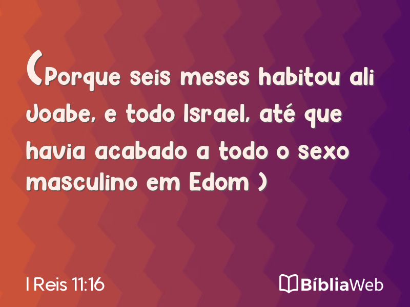I Reis 11:16 em imagem para compartilhar