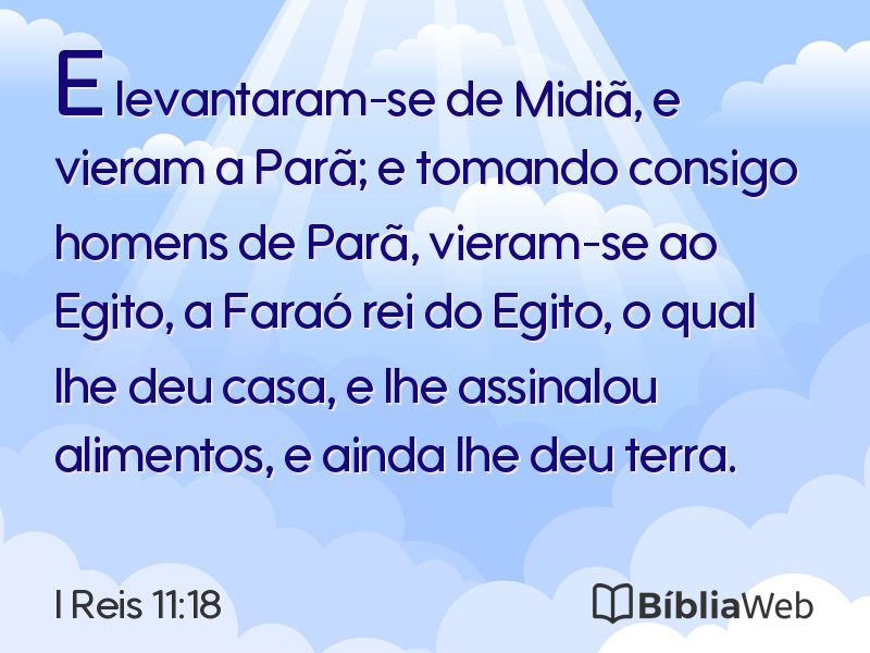 I Reis 11:18 em imagem para compartilhar