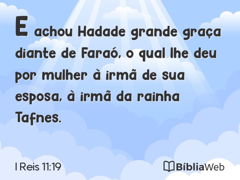 I Reis 11:19 em imagem para compartilhar