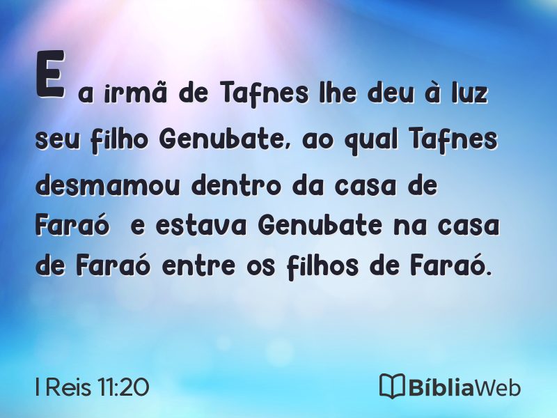 I Reis 11:20 em imagem para compartilhar