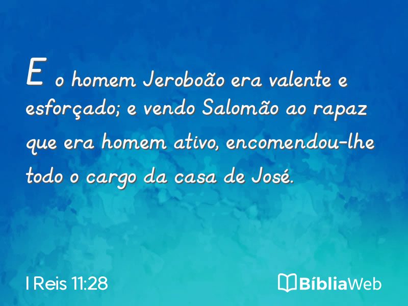 I Reis 11:28 em imagem para compartilhar